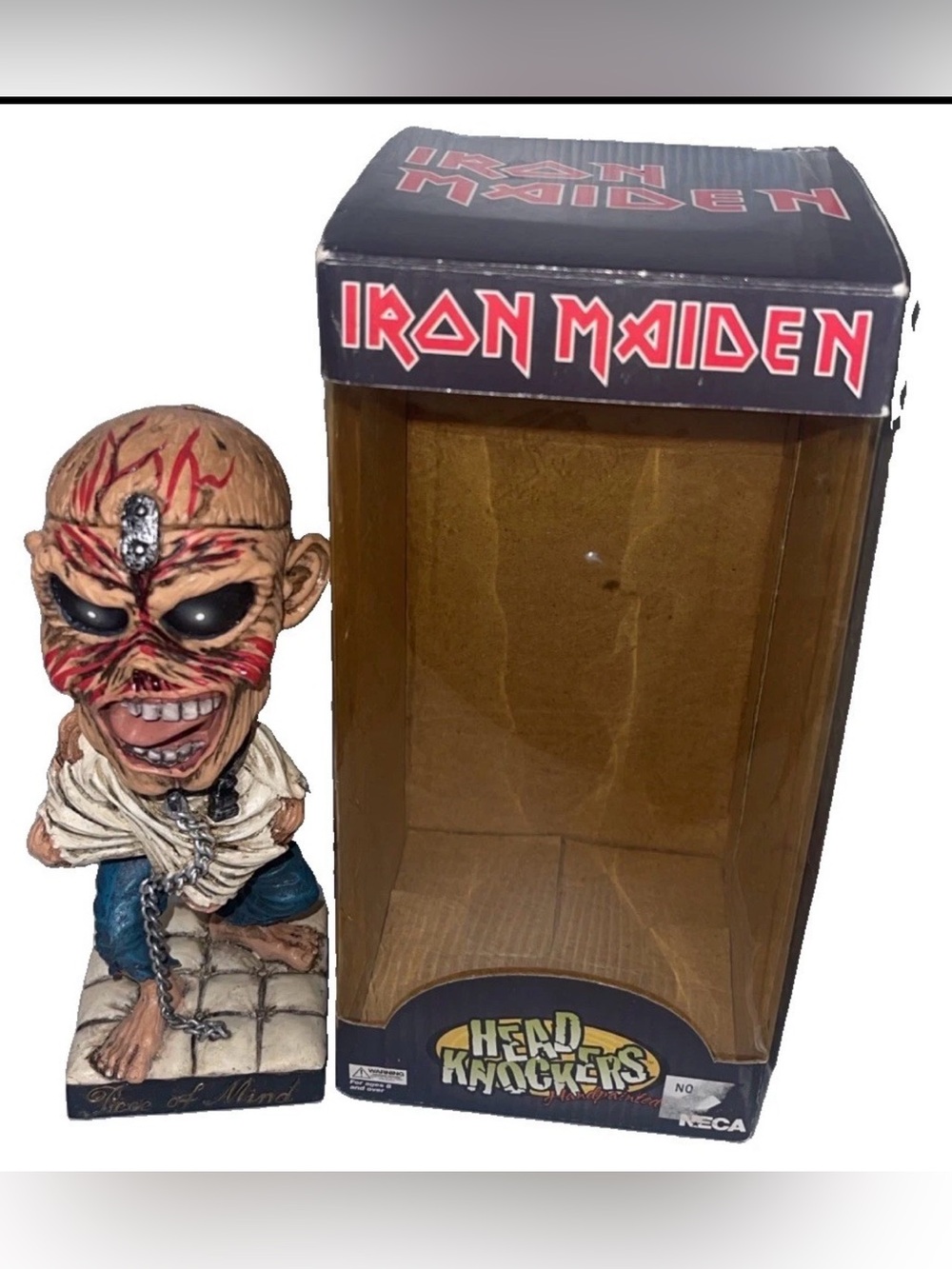 Iron Maiden EDDIE Piece Of Mind HEAD KNOCKERS NECA 2002 Bobblehead Figure
